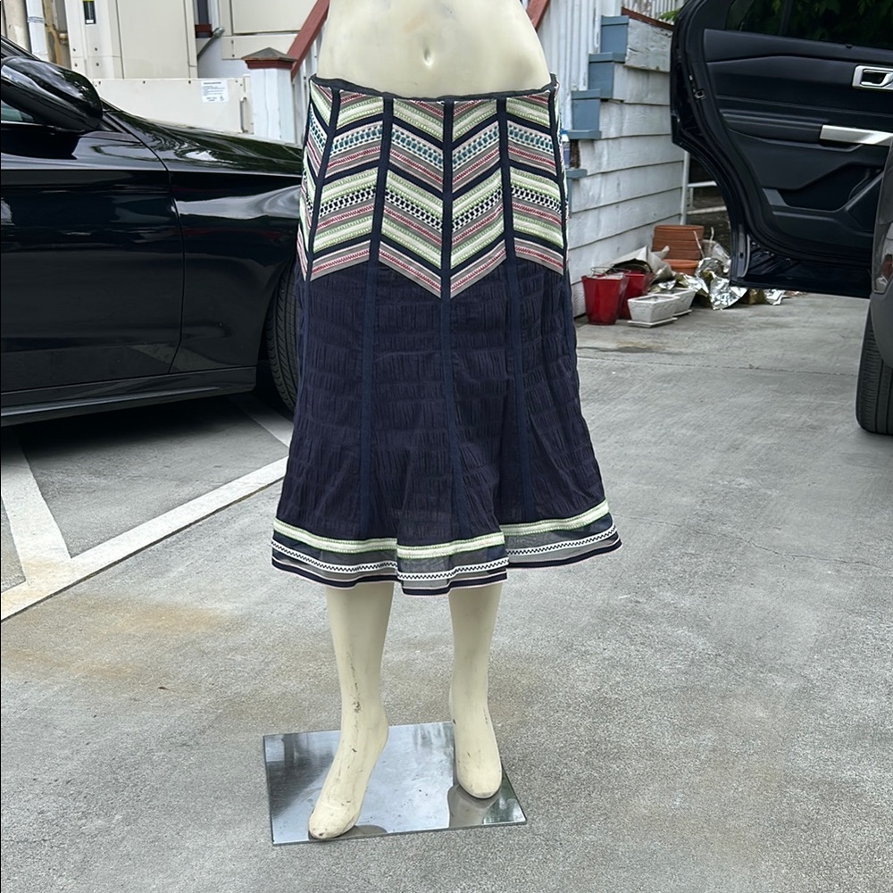 SRP $375 Chevron print ribbon lined skirt